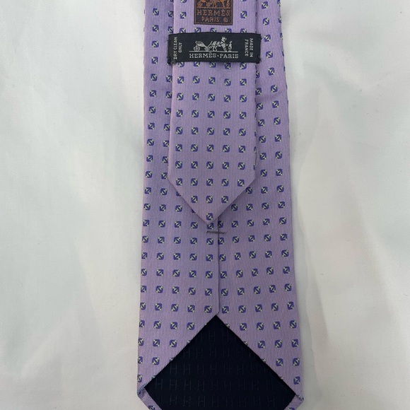 Hermes Other - Hermes 100% Silk Lavender Geometric Men's Tie